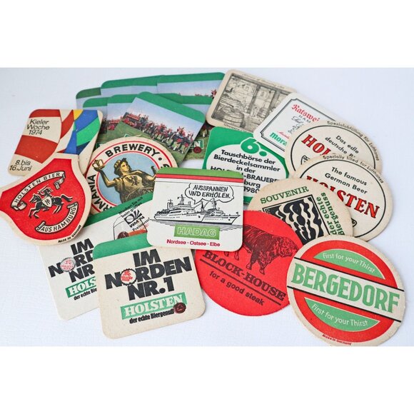 Vintage 22 Beer Coasters From Germany Instant Collection Beer Coaster Lot B - Picture 1 of 4
